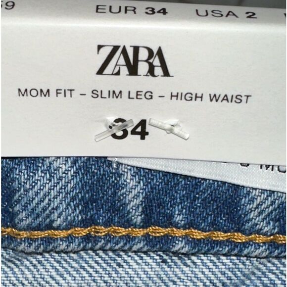 ZARA NWT JEANS FOR LADIES SIZE 2 THE 90’s MOM FIT in the color EVER AFTER BLUE - Picture 10 of 11